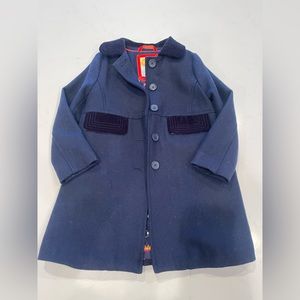 Mini Boden Navy Wool Pea Coat 4-5Year